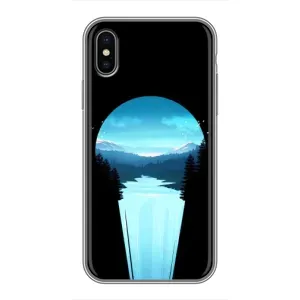 Летний Чехол на iPhone Xs Max (Синий Водопад)