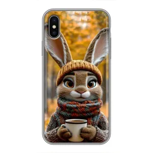 Печатный чехол «Зверята с кофе» для iPhone Xs Max (Зайчик с кофе)