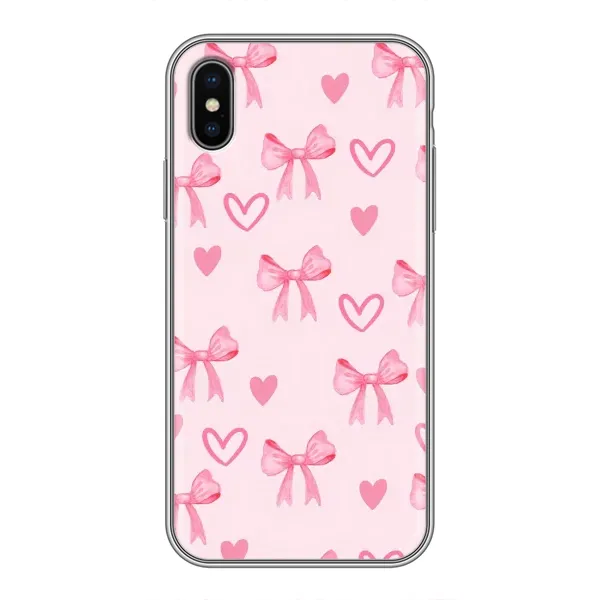 Чехол с рисунком «Бантики и сердечки» для iPhone Xs Чехол с рисунком «Бантики и сердечки» для iPhone Xs