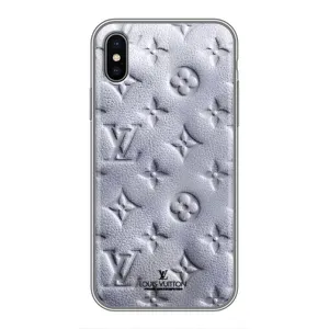 Текстурный Чехол Louis Vuitton для Айфон Xs (Белый ЛВ)