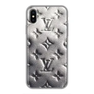 Текстурный Чехол Louis Vuitton для Айфон Xs (Бежевый ЛВ)