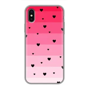 Чехлы с тематикой "Маленькие Сердечки" на iPhone Xs (Чорные сердечки)