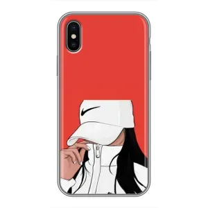Силіконовый Чохол на iPhone Xs з картинкой Модных девушек (Дівчина Nike)