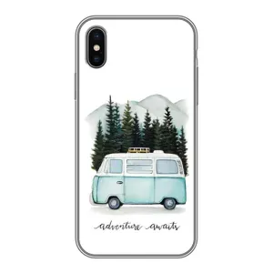 Силиконовый бампер с картинкой машины на iPhone Xs (Домик на колесах)
