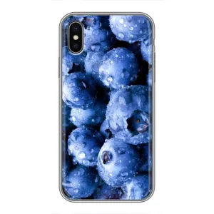 Чехол с изображением вкусной еды для iPhone Xs (Голубика)