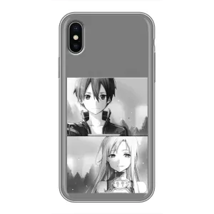Чехол с персонажами АНИМЕ на iPhone Xs (Кирито-Асуна)
