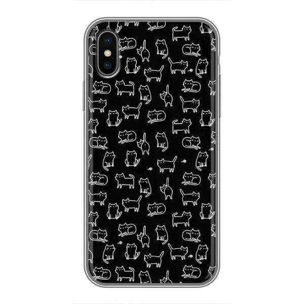 Чехол с рисунком «Котики на черном» для iPhone Xs Чехол с рисунком «Котики на черном» для iPhone Xs