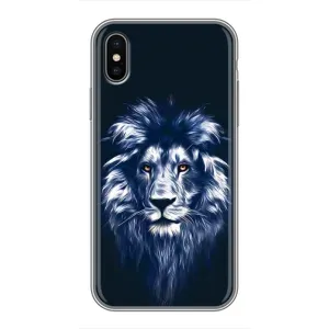 Чохол з картинкою на iPhone Xs (Лев – синій)