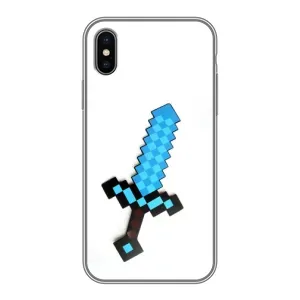 Чехлы для iPhone Xs (Персонажи Майн Крафт) (Меч)