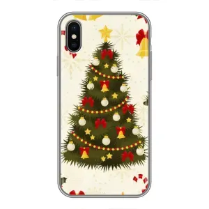 Чехол Новогодняя Елка на iPhone Xs (Новогодний принт)
