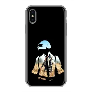 Силиконовый чехол с картинкой "Герой Pubg" на iPhone Xs (Пубг мен)