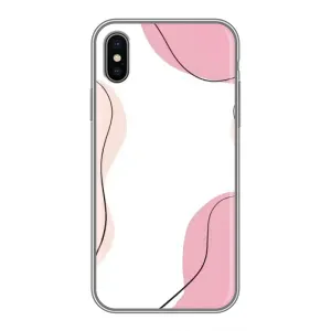 Чехол цветочный дизайн для iPhone Xs (Розовый фон)