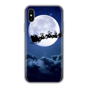 Чехол Санта Клаус для iPhone Xs (Санта - луна)