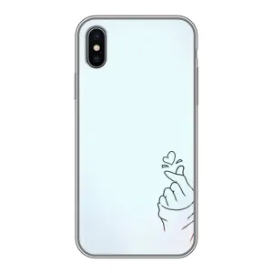 Чехлы (Знак сердечка) на iPhone Xs (Сердце на голубом)
