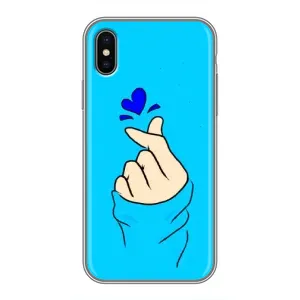 Чехлы (Знак сердечка) на iPhone Xs (Сердце на синем)