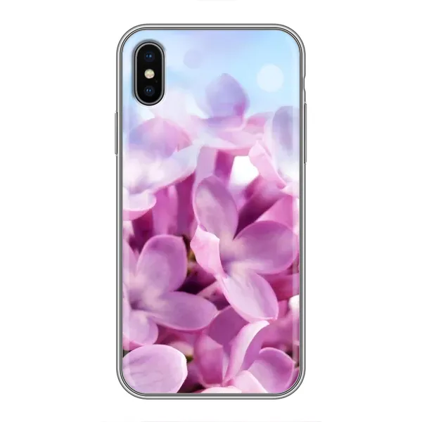 Чехол с рисунком «Сиреневые цветы» для iPhone Xs