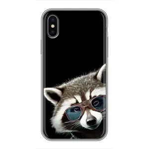 Силіконовий Чохол з Энотами на iPhone Xs (Стильний Єнот)