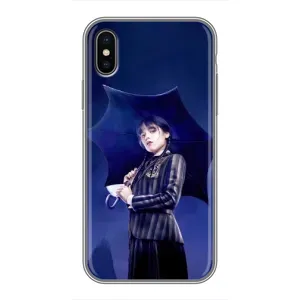 Чехлы с принтом Уэнсдей на iPhone Xs (Уэнсдей с зонтом)