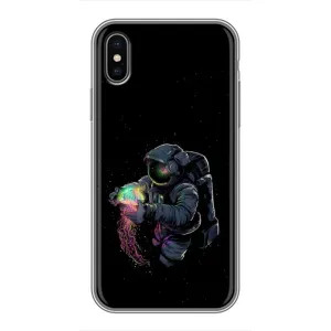 Силіконовый Чохол з принтом "Космонавти" на iPhone Xs (В руках земля)