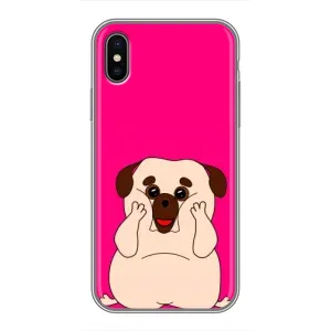 Чохол (ТПУ) Милі песики для iPhone Xs (Веселий Мопсік)