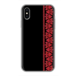 Силиконовый Чехол на iPhone Xs с картинкой Вышиванки (Вышиванка на черном)