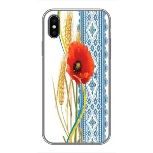 Силиконовый Чехол на iPhone Xs с картинкой Вышиванки (Вышиванка с цветком)