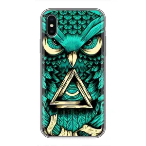 Чохли з принтом СОВИ для iPhone Xs (Зелена сова)