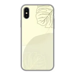 Чехол цветочный дизайн для iPhone Xs (Зелёный фон)