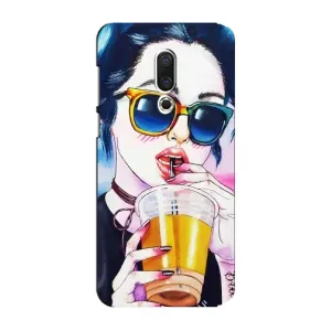 Чехол с картинкой Модные Девчонки Meizu 15 Plus (Девушка с коктейлем)
