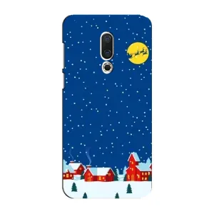 Силиконовый бампер на рождество для Meizu 15 Plus (Город в снегу)