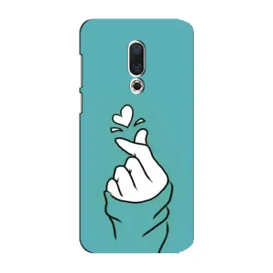 Чехлы (Знак сердечка) на Meizu 15 Plus (Сердечко на бирюзовом)