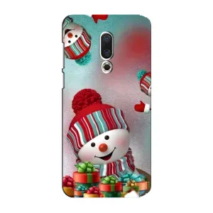 Чехлы на Новый Год Meizu 15 Plus (Снеговик в шапке)