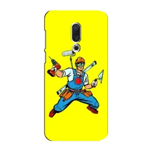 Силиконовый бампер (Работники) на Meizu 15 Plus (Строитель)