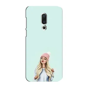 Силиконовый Чехол на Meizu 15 Plus с картинкой Стильных Девушек (В шапке)