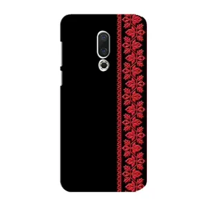 Силиконовый Чехол на Meizu 15 Plus с картинкой Вышиванки (Вышиванка на черном)