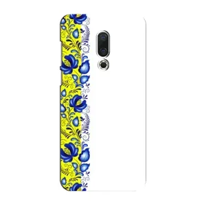 Силиконовый Чехол на Meizu 15 Plus с картинкой Вышиванки (Желто-синяя вышиванка)