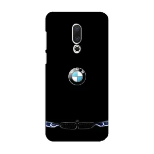 Силіконовий бампер з картинкою машини на Meizu 15 (Чорний BMW)
