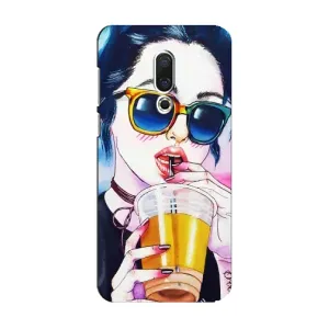 Чехол с картинкой Модные Девчонки Meizu 15 (Девушка с коктейлем)