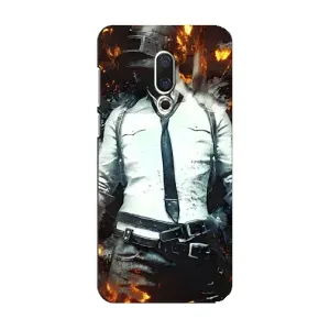 Силиконовый чехол с картинкой "Герой Pubg" на Meizu 15 (Man Пубг)