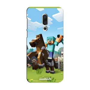 Чехлы для Meizu 15 (Персонажи Майн Крафт) (На коне)