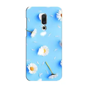 Чохол з Квітами для Meizu 15 (ромашки на блакитному)