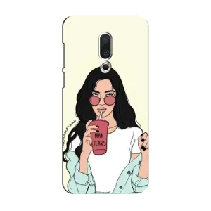 Силиконовый Чехол на Meizu 15 с картинкой Стильных Девушек (С напитком)