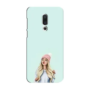 Силиконовый Чехол на Meizu 15 с картинкой Стильных Девушек (В шапке)