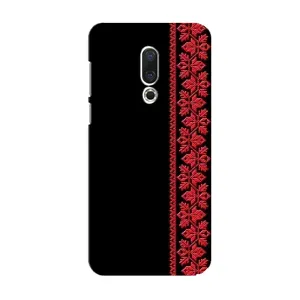 Силиконовый Чехол на Meizu 15 с картинкой Вышиванки (Вышиванка на черном)