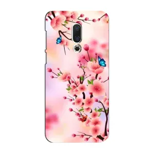 Чехол с принтом САКУРЫ на Meizu 16 Plus (Бабочки на сакуре)