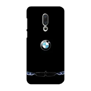 Силіконовий бампер з картинкою машини на Meizu 16 Plus (Чорний BMW)
