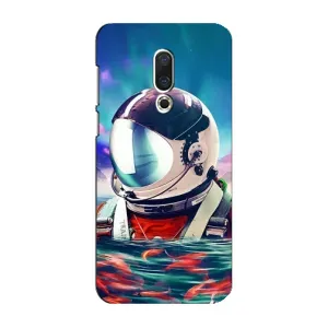 Силиконовый Чехол с принтом "Космонавты" на Meizu 16 Plus (Космонавт в воде)