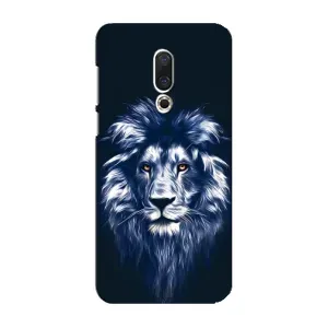 Чехол с картинкой на Meizu 16 Plus (Лев - синий)