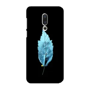 Чехол с картинками на черном фоне для Meizu 16 Plus (Листочек)