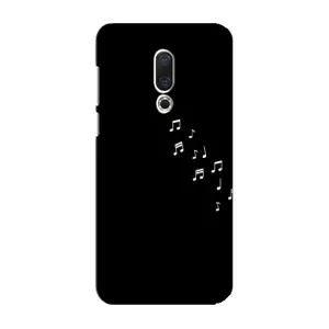 Чехол с картинками на черном фоне для Meizu 16 Plus (Ноты)